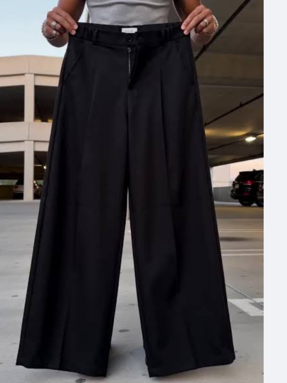 Ditch Wide Dress Pants Noir